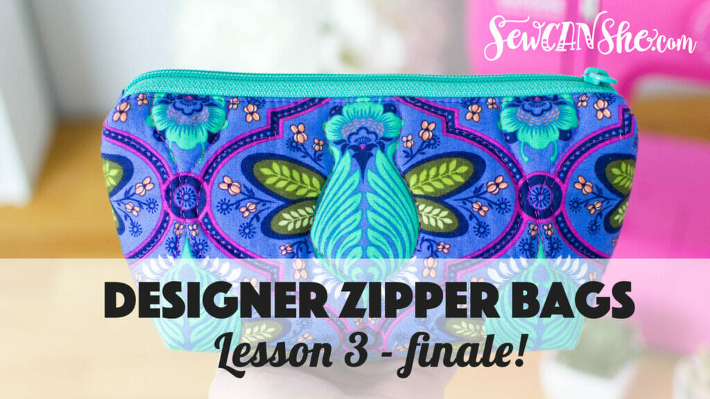 Colorful designer zipper bag tutorial