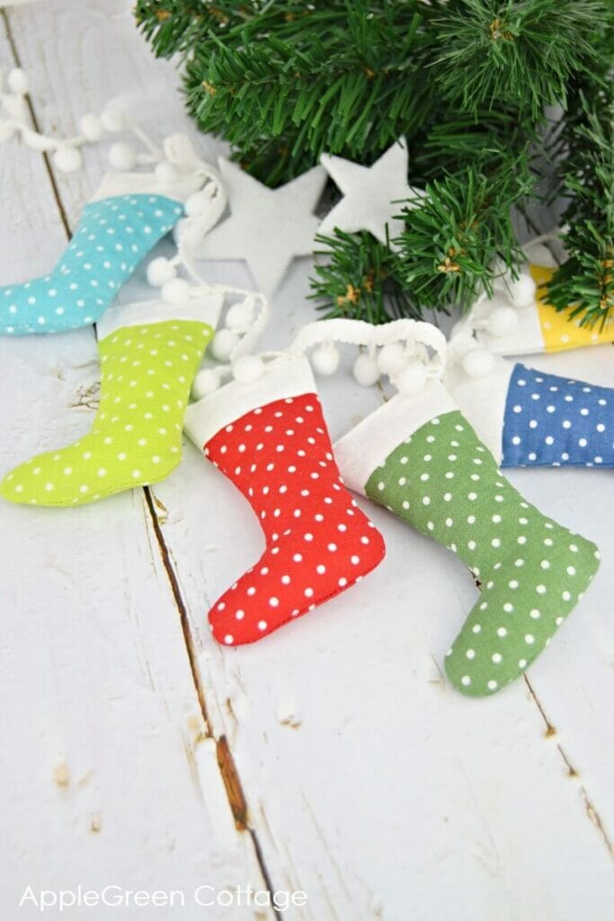colorful xmas mini stockings