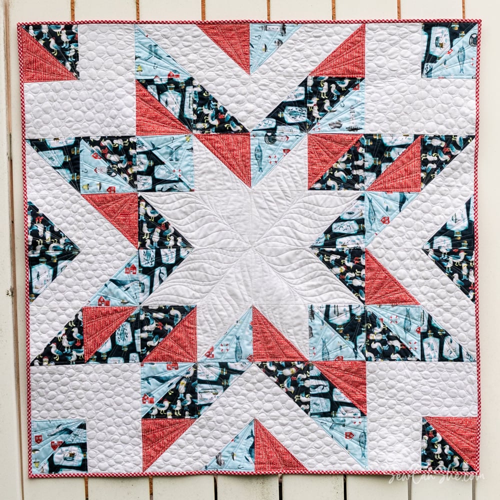 HALF SQUARE TRIANGLE STAR BABY QUILT PATTERN