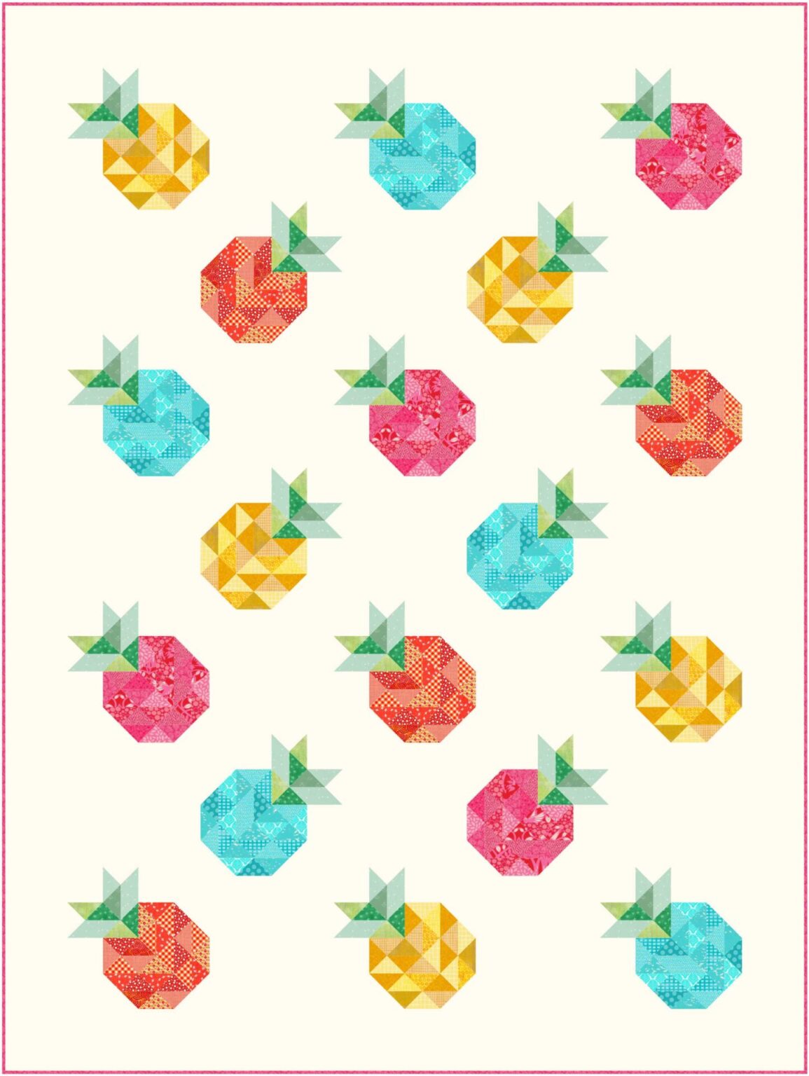 Pineapple Fruit Quilt Block and Free Quilt Pattern!