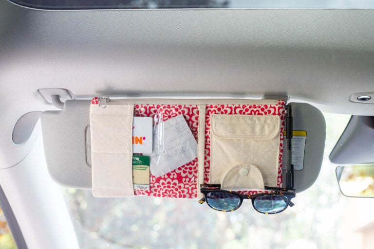 DIY Car Visor Organizer Free Sewing Pattern