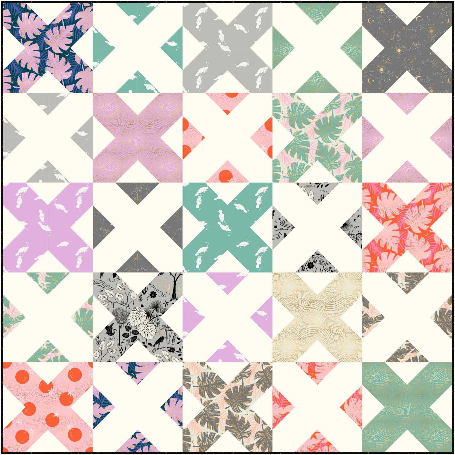 Easy Signature Cross Quilt Pattern Includes Accuquilt and Rotary Cutting