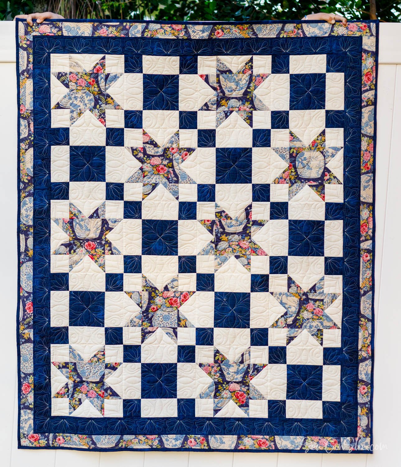 Free 3 yard Quilt Pattern Sawtooth Star