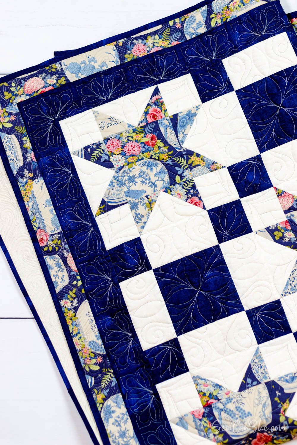 Free 3 yard Quilt Pattern Sawtooth Star