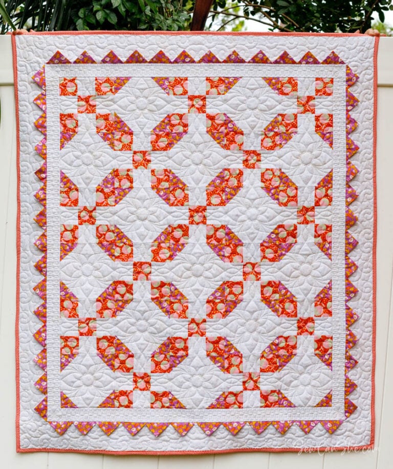 Sew Happy Together Free Baby Quilt Pattern with Prairie Points