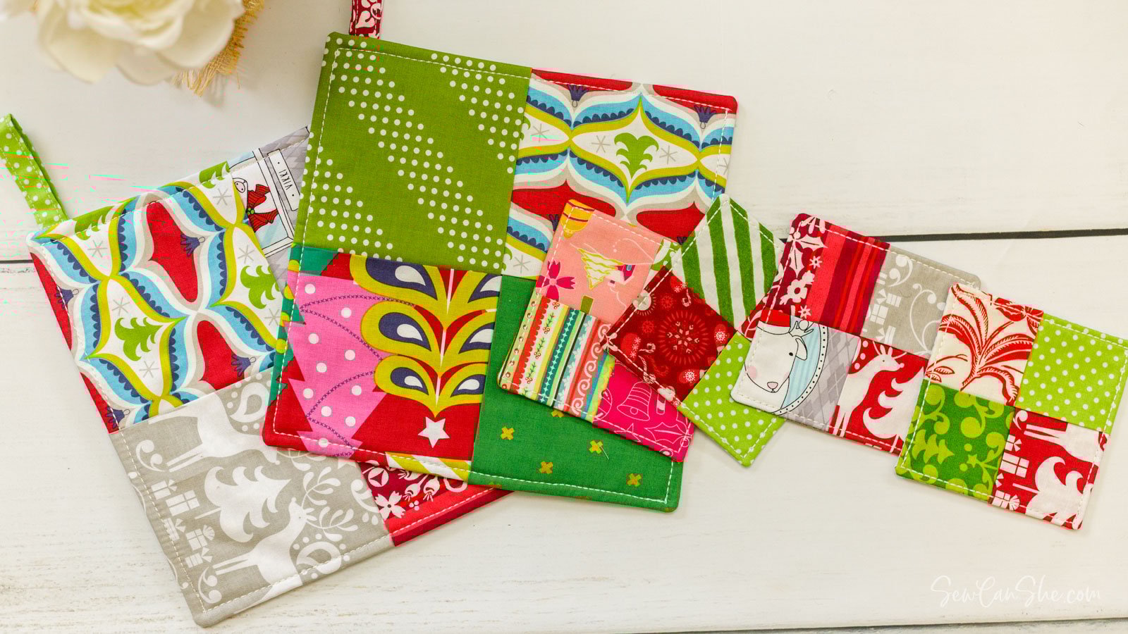 How to Make Folded Fabric Coasters and Pot Holders Easy Sewing Pattern