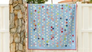 throw quilt with squares