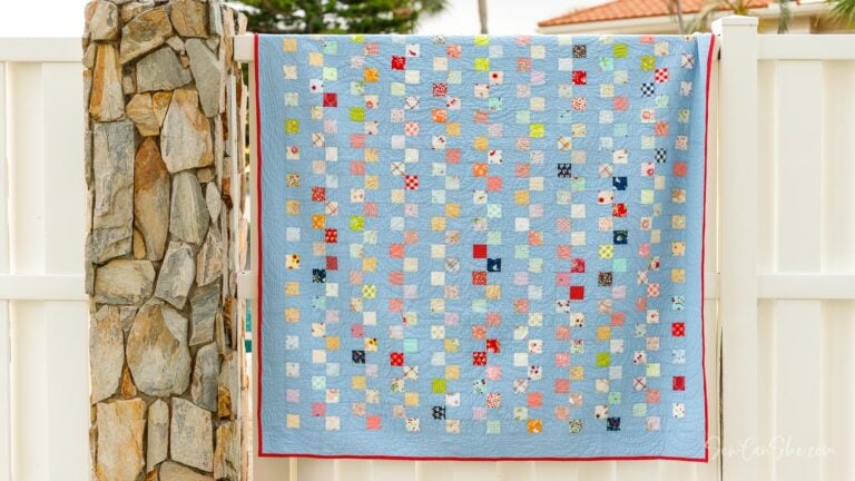 Dot Dot Dash: Free Throw Quilt Pattern for Mini Charm Bundles or 2 1/2” Squares!