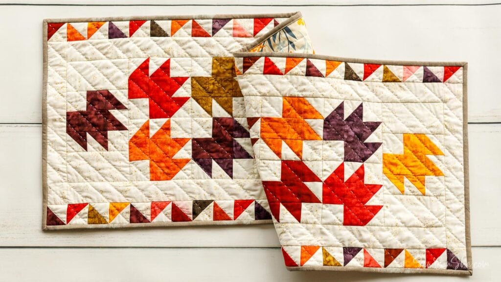 Colorful quilted autumn leaf patterns