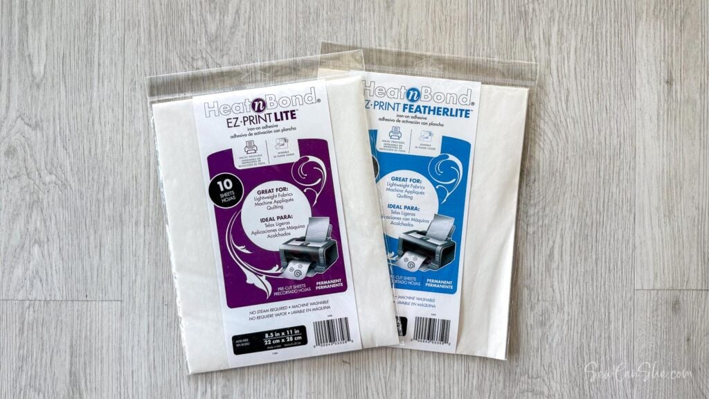 Two packages of fabric transfer sheets
