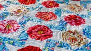 Colorful free sewing pattern floral quilt pattern design