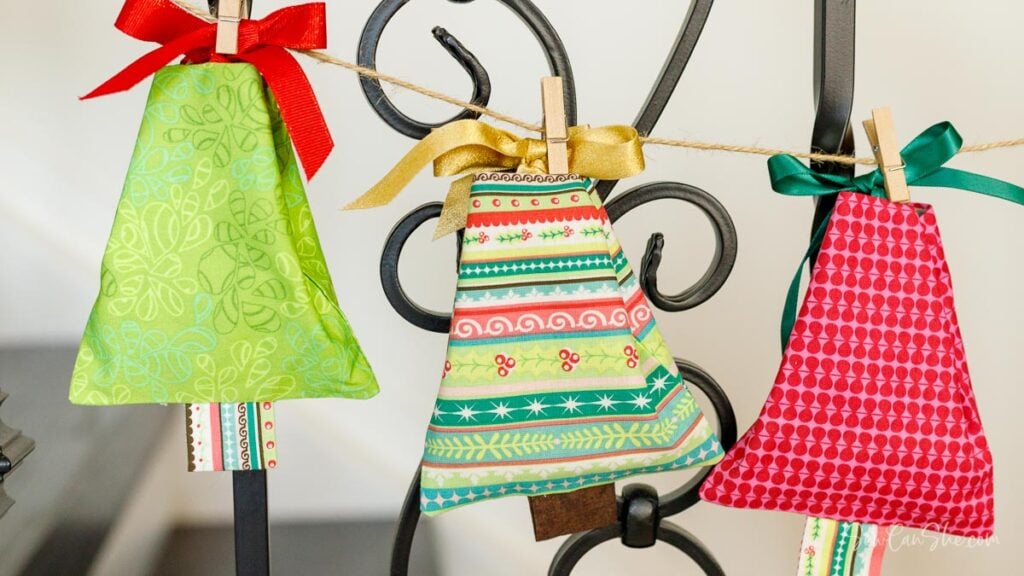Colorful fabric Christmas tree decorations