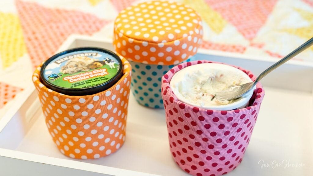 ice cream pint cozy pattern to sew for your kitchen
