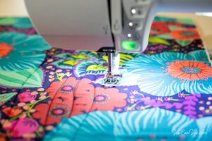 walking foot quilting on gorgeous garment bag
