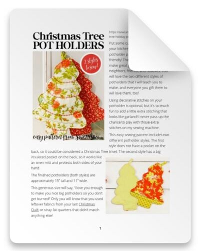 CHRISTMAS TREE POTHOLDER PATTERN