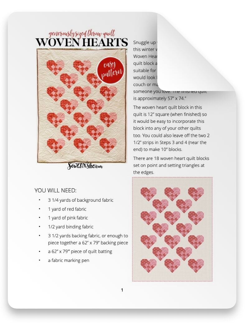 WOVEN HEARTS QUILT PATTERN