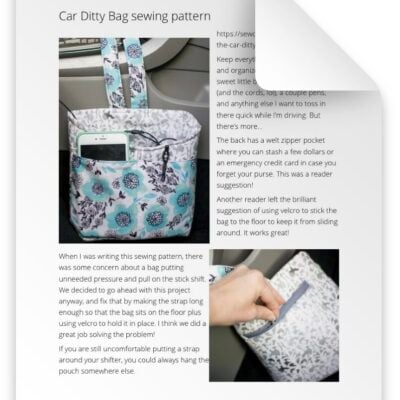 CAR DITTY BAG SEWING PATTERN