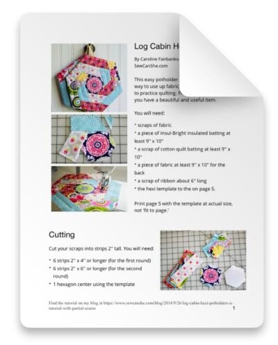 LOG CABIN HEXI POTHOLDER