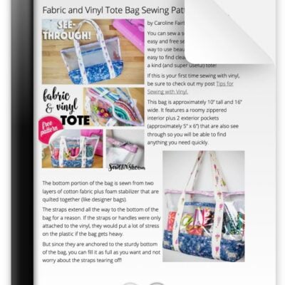 FABRIC AND VINYL TOTE SEWING PATTERN