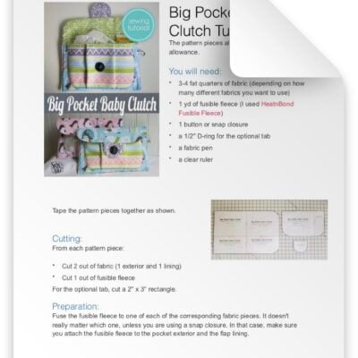 BIG POCKET BABY CLUTCH SEWING PATTERN