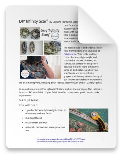 EASY DIY INFINITY SCARF SEWING PATTERN