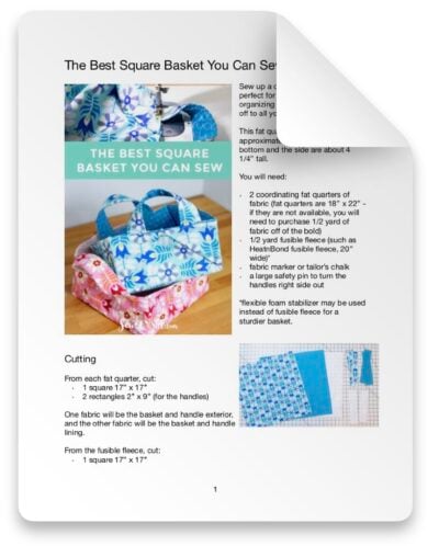 BEST SQUARE BASKET SEWING PATTERN