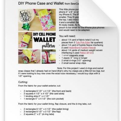 DIY PHONE CASE AND WALLET SEWING PATTERN