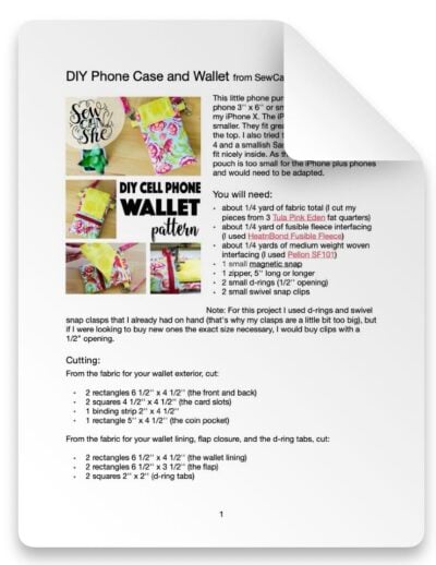 DIY PHONE CASE AND WALLET SEWING PATTERN