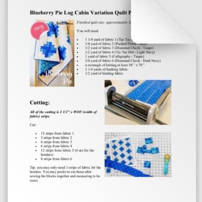 BLUEBERRY PIE LOG CABIN QUILT PATTERN