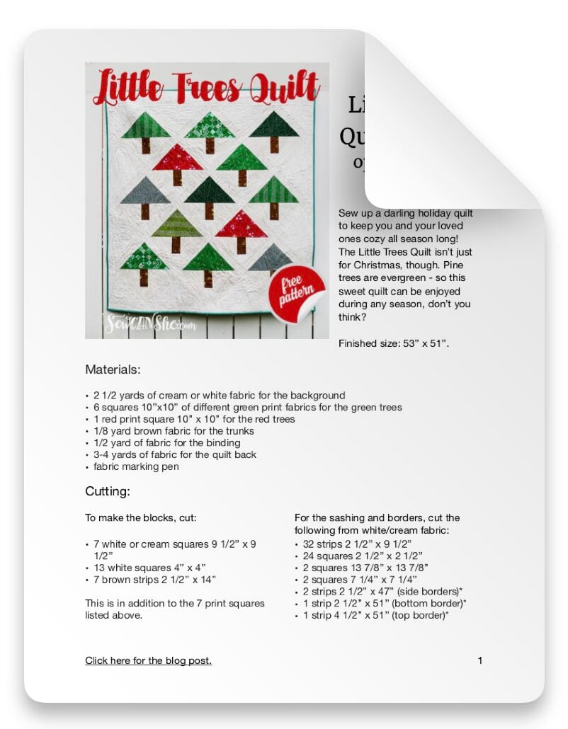 LITTLE TREES QUILT PATTERN