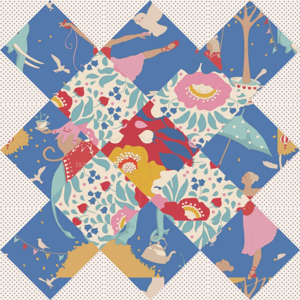 blue granny square quilt block