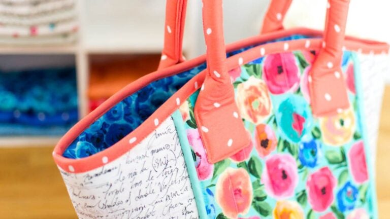 Colorful floral tote bag design