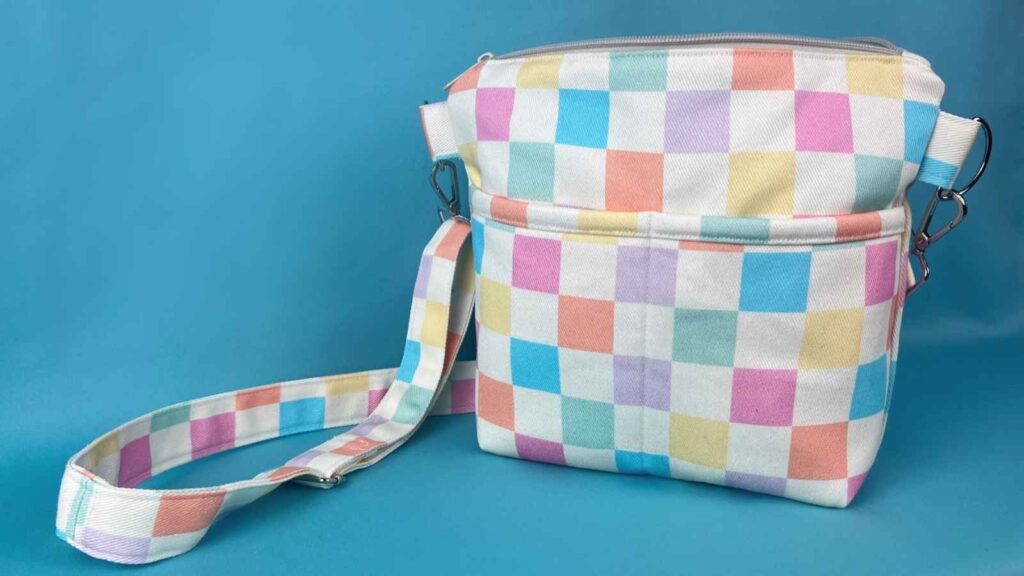 Colorful checkered crossbody bag
