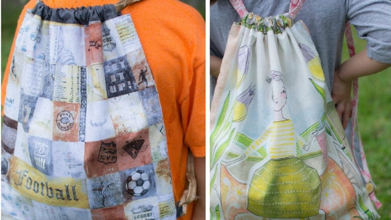 Easy Peasy Drawstring Backpack: free sewing Pattern