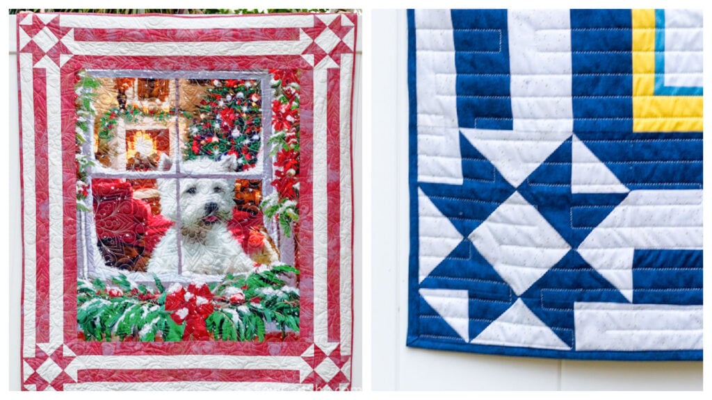 Easy quilt to sew with a fabric panel.