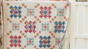 Colorful quilt with floral patterns