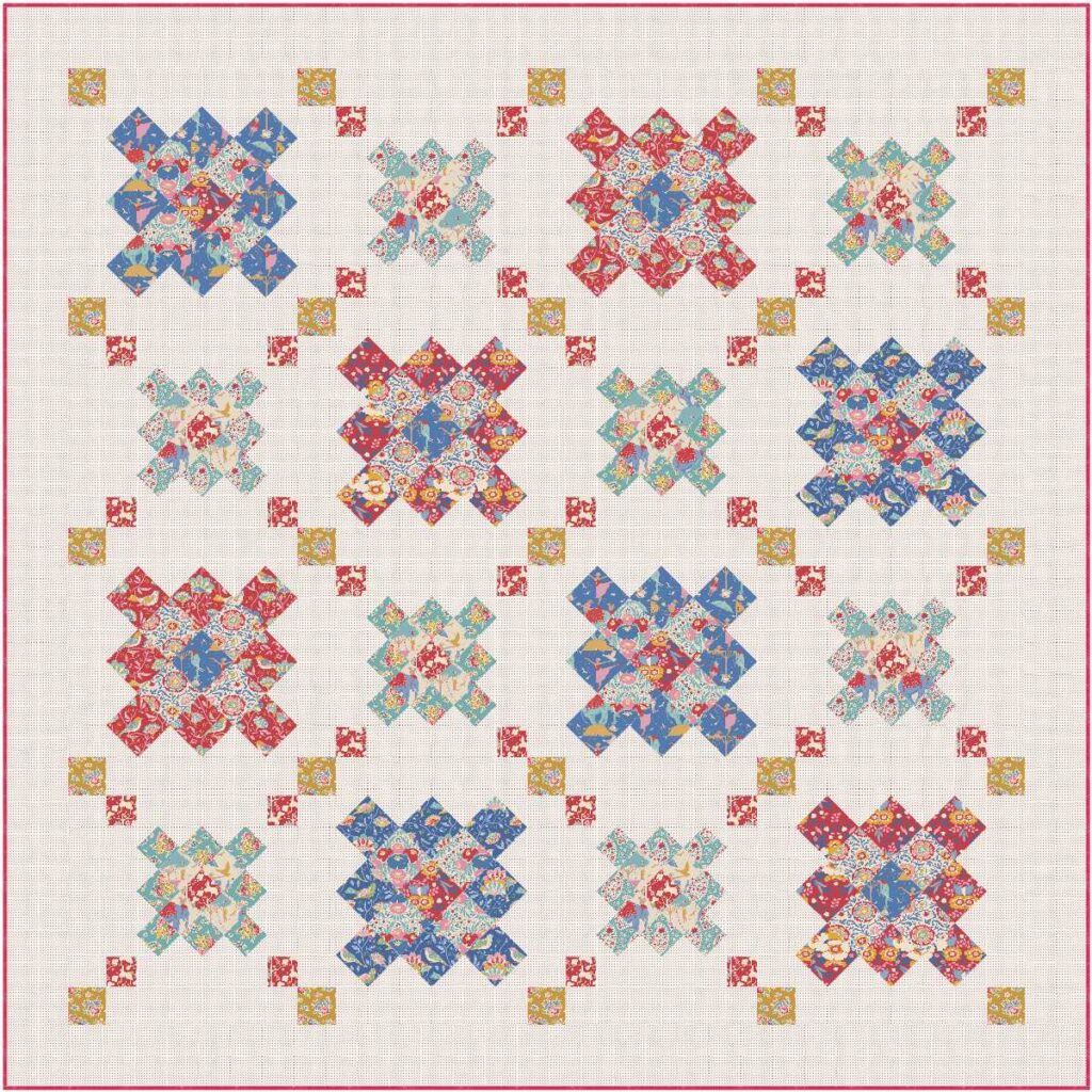 granny square quilt diagram