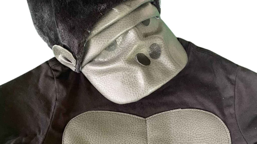 Realistic gorilla costume with mask.