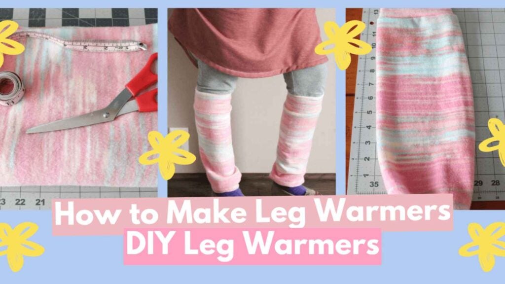 homemade leg warmers with colorful fabric