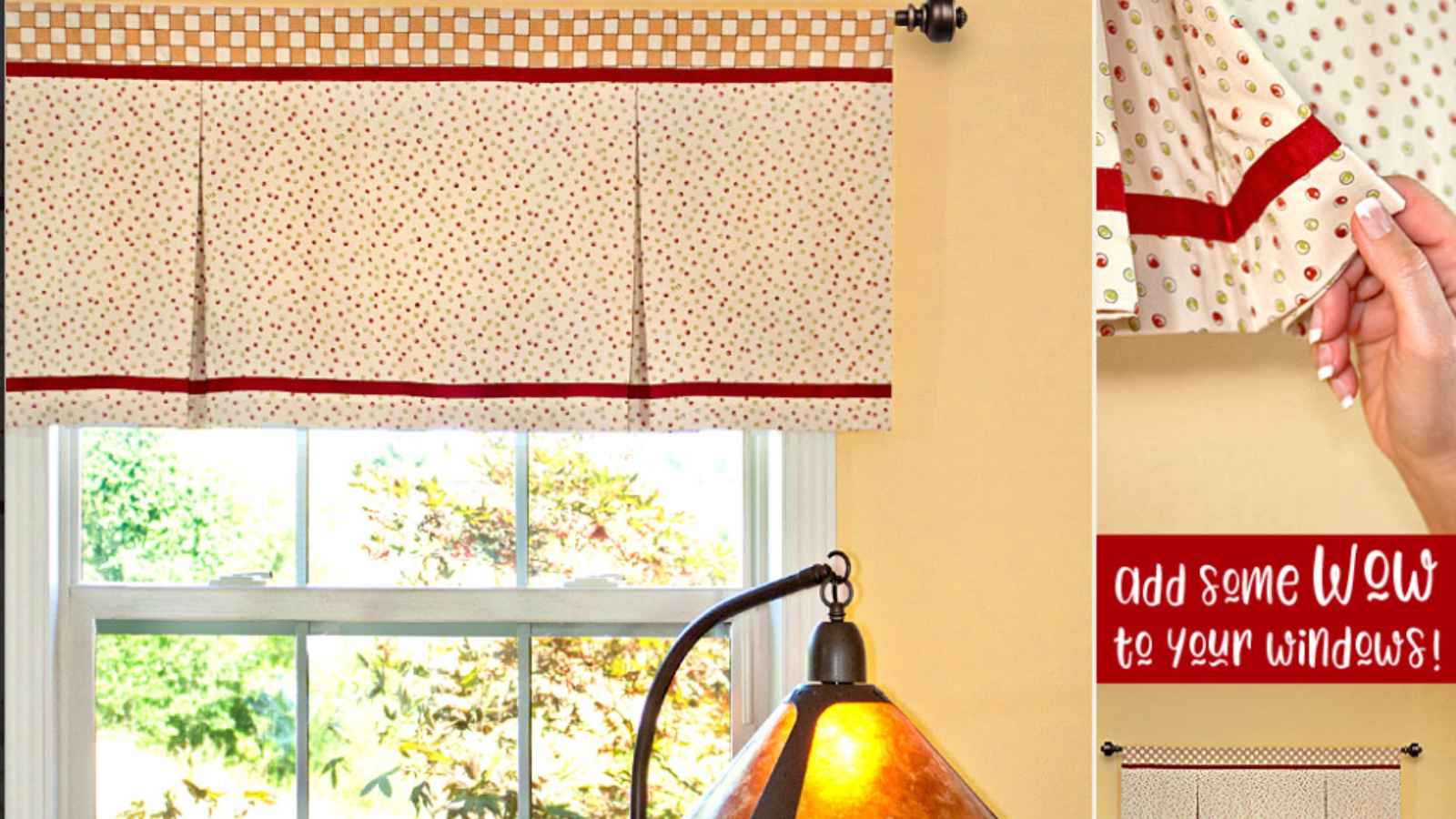 retro pleated valance on a window