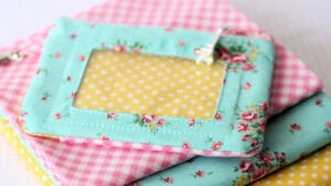 Colorful fabric wallets with floral patterns