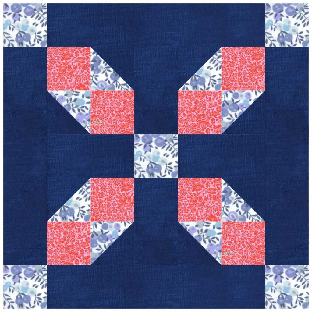 Colorful quilt block pattern design