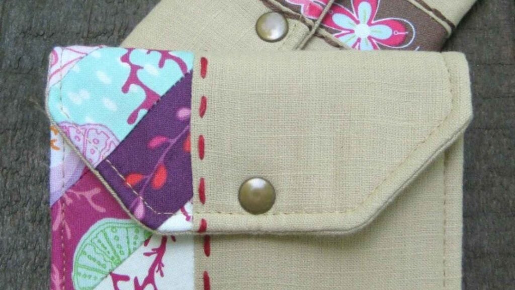 Colorful fabric wallet with button closure