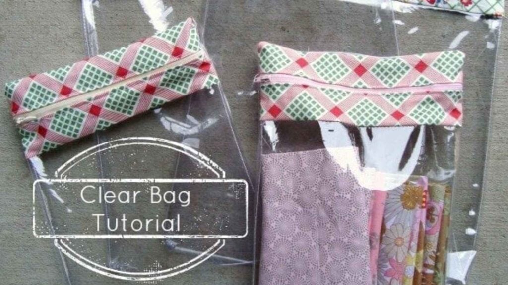 Two clear zipper bags with tutorial